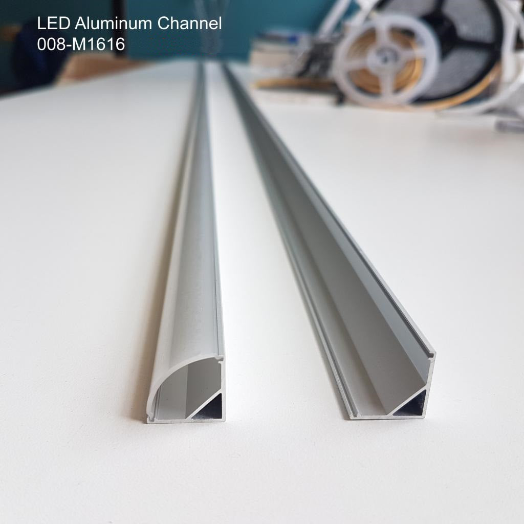 008 Aluminum Channel with Frosted Diffuser for LED Strips , 3 Meters