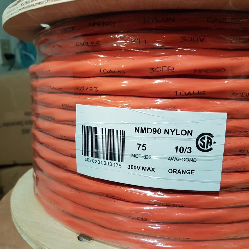 10/3 NMD90 Copper Electrical Wire - Orange - 75M