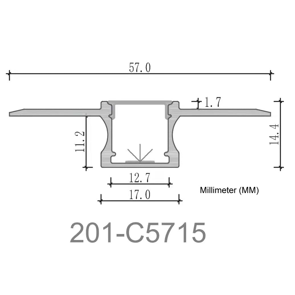201 Aluminum Channel with Frosted Diffuser for LED Strips , 3 Meters