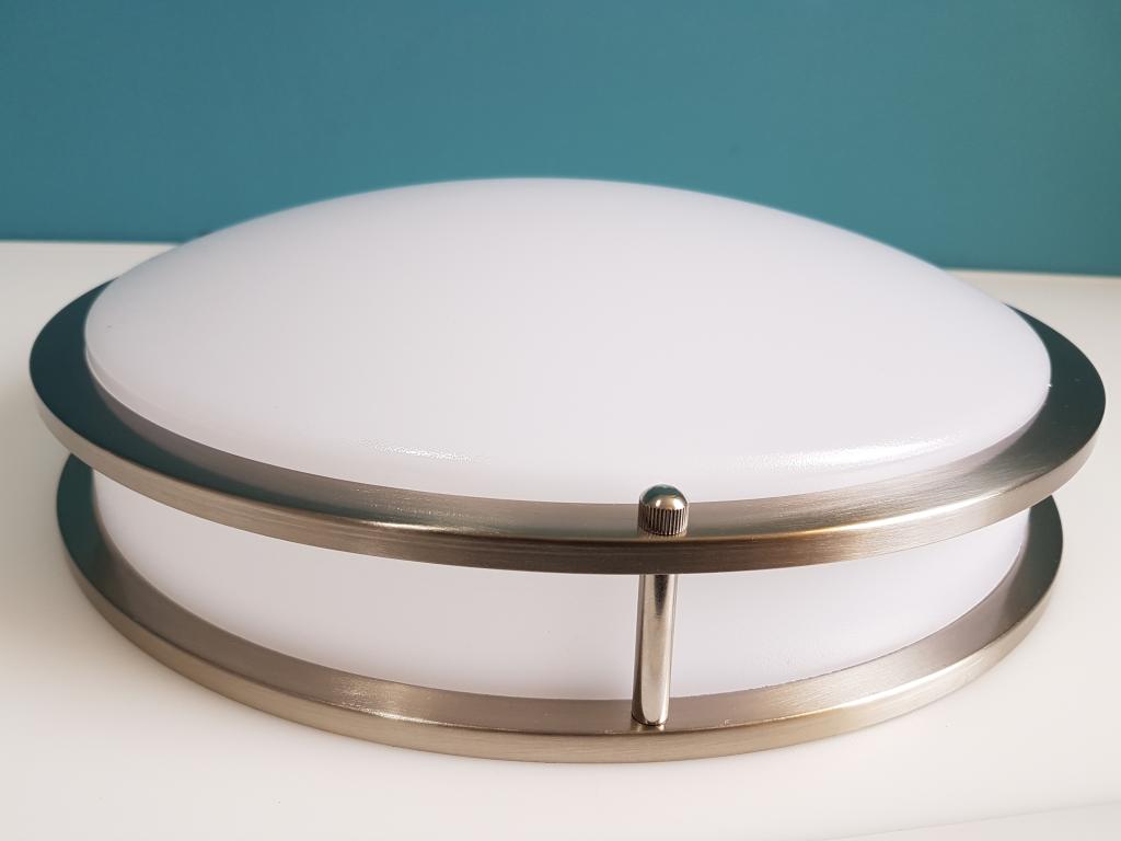 16" LED Round Flush Mount Ceiling Light 3CCT 3000K-4000K-5000K Convertible Brush Nickel