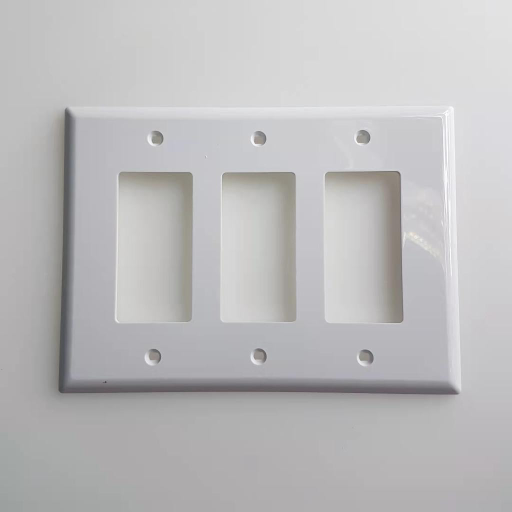 JMP3 Decora wall plate 3 Gang with Screw, White