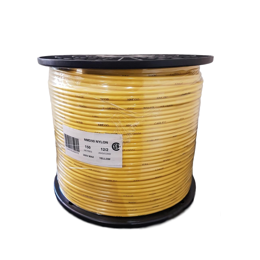 12/2 NMD90 Copper Electrical Wire - Yellow - 150M