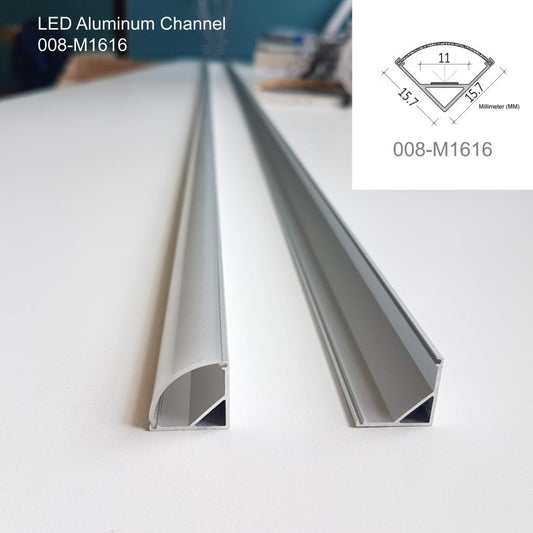 008 Aluminum Channel with Frosted Diffuser for LED Strips , 3 Meters