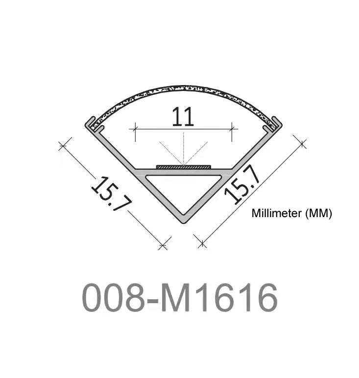 008 Aluminum Channel with Frosted Diffuser for LED Strips , 3 Meters