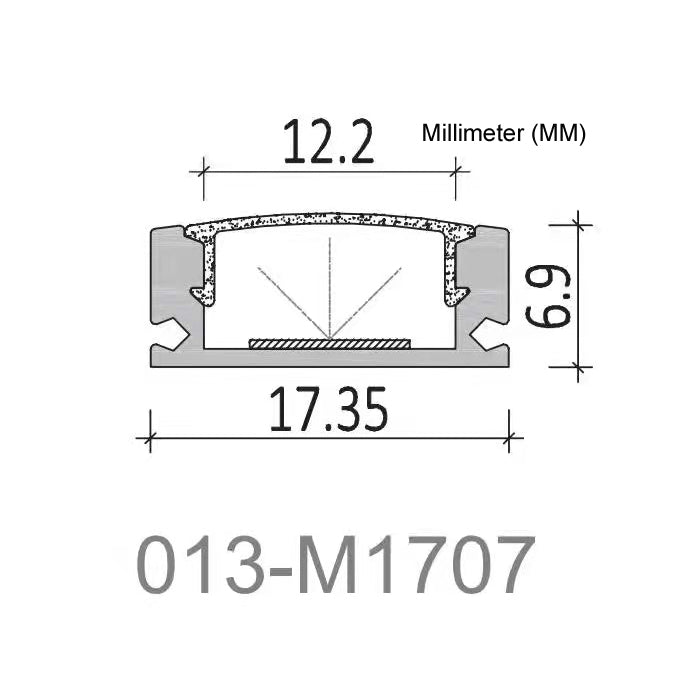 013 Aluminum Channel with Frosted Diffuser for LED Strips , 3 Meters