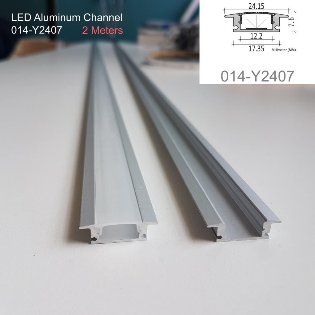 014 Aluminum Channel with Frosted Diffuser for LED Strips , 3 Meters