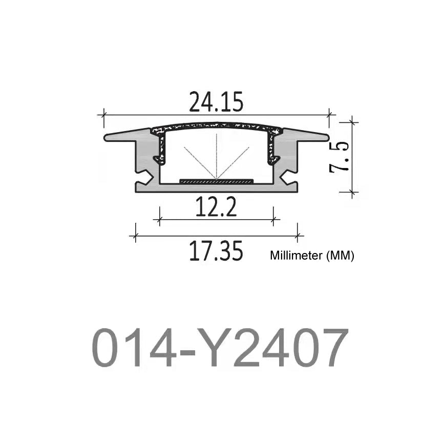 014 Aluminum Channel with Frosted Diffuser for LED Strips , 3 Meters
