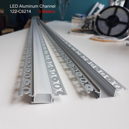 122 Aluminum Channel with Frosted Diffuser for LED Strips , 3 Meters