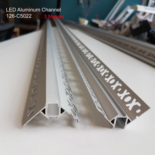 126 Aluminum Channel with Frosted Diffuser for LED Strips , 3 Meters
