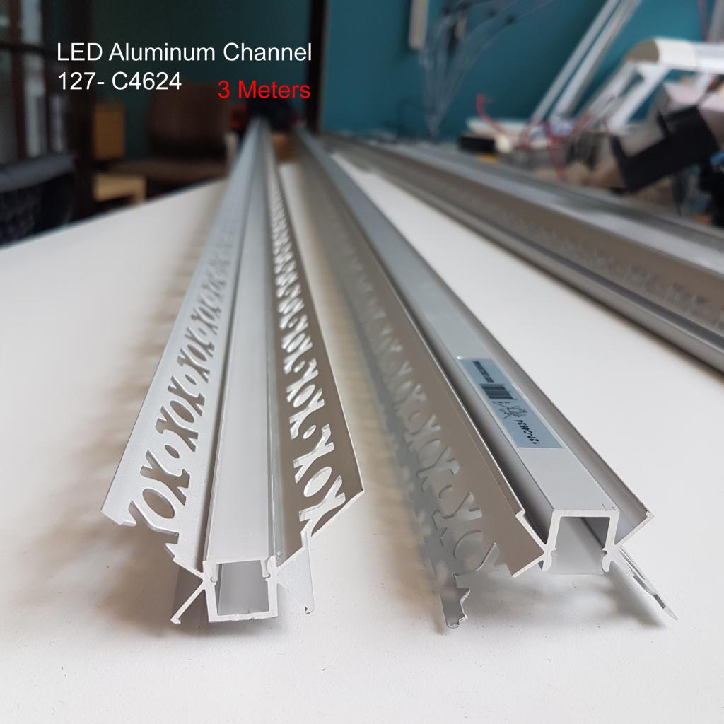 127 Aluminum Channel with Frosted Diffuser for LED Strips , 3 Meters