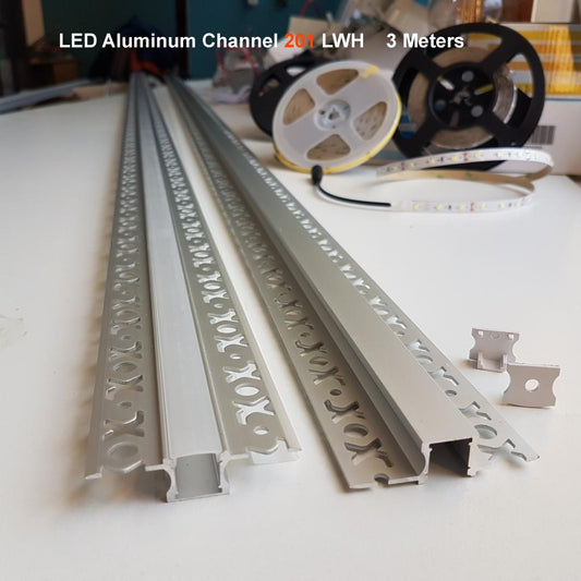 201 Aluminum Channel with Frosted Diffuser for LED Strips , 3 Meters