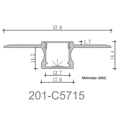 201 Aluminum Channel with Frosted Diffuser for LED Strips , 3 Meters