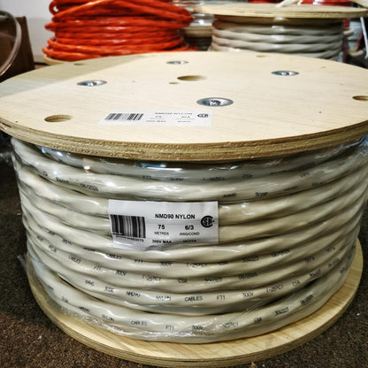 6/3 NMD90 Copper Electrical Wire - White - 75M
