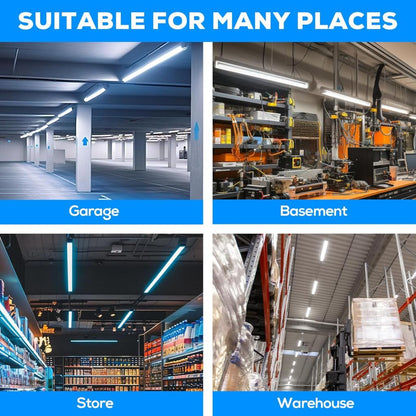 4 ft LED Eco-Commercial & Industrial Linear Strip, 96", Pre-Select 3 Wattage 70-80-85W, Pre-Select 4CCT 3000K-3500K-4000K-5000K, 135lm/W, Dimming 0-10V, 120-347V