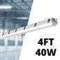 LED Vapor Tight IP65 Rated, 4 FT, 40 watts, 3 CCT 3.5K-4K-5K, 5200 lms, Dimming 0-10V, 120 - 347V