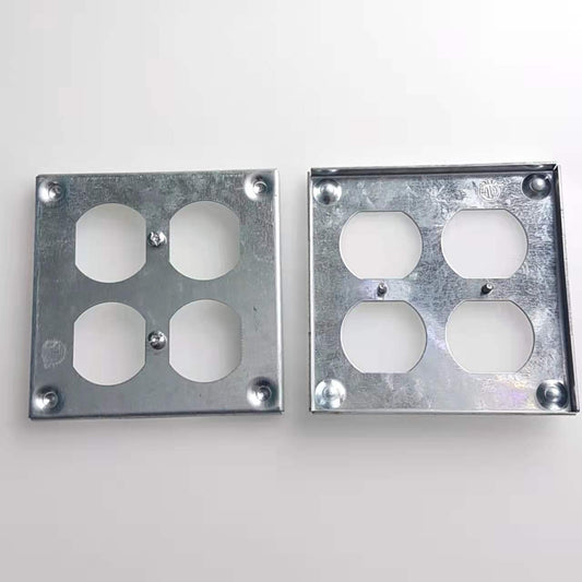 8371 Two Duplex 4 In. Square Cover, Steel