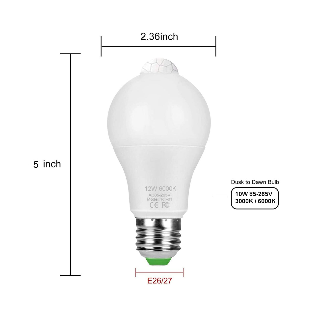 A19 LED Motion Sensor Light Bulb