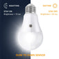 9W Dusk to Dawn Light Bulb 60W Equivalent, A19 E26 Sensor Bulbs Outdoor Auto on and Off, Daylight White 5000K