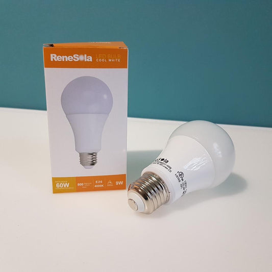A19 4000K 9W (60W Equivalent) Soft White Dimmable LED Light Bulb