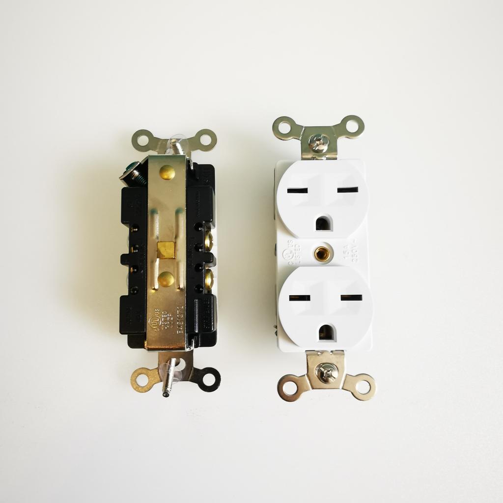 BAS-011 Commercial Grade 15A 250V NEMA Duplex Outlet