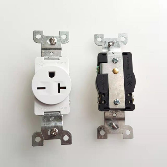 BAS-013 Commercial Grade 20A 250V NEMA Duplex Outlet (Single)