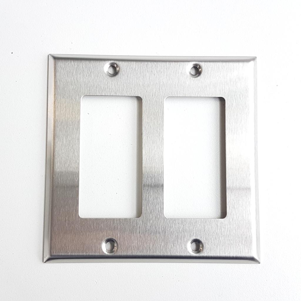 BN-KMP-2 Decora 2-Gang Brush Nickel / Stainless Steel Wall Plate