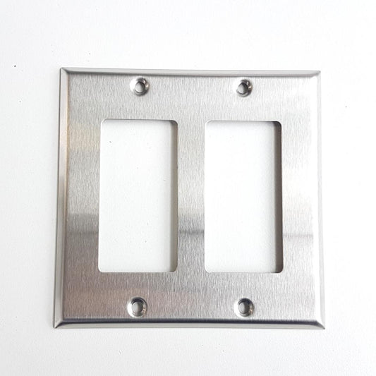 BN-KMP-2 Decora 2-Gang Brush Nickel / Stainless Steel Wall Plate