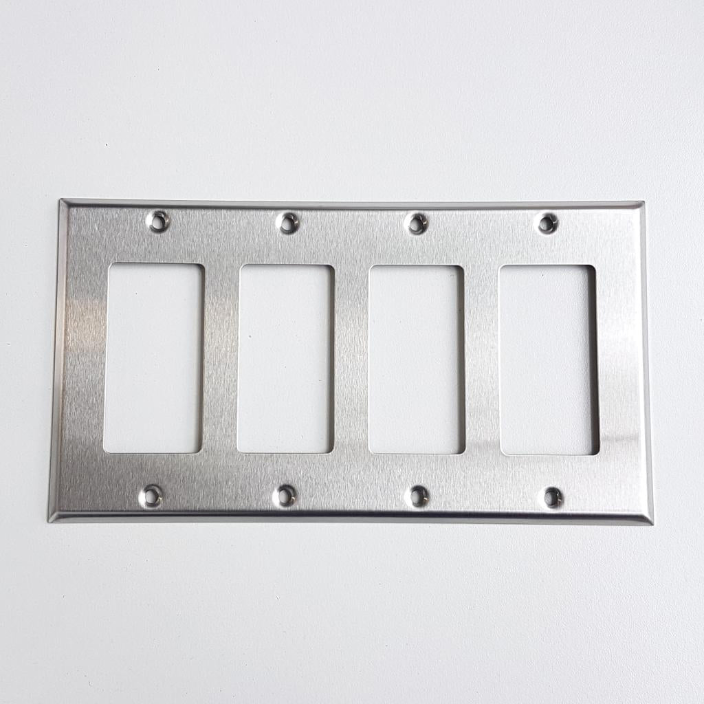 BN-KMP-4 Decora 4-Gang Brush Nickel / Stainless Steel Wall Plate