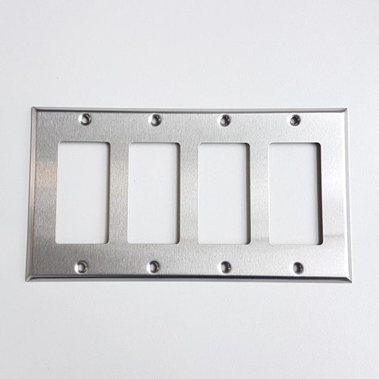 BN-KMP-4 Decora 4-Gang Brush Nickel / Stainless Steel Wall Plate