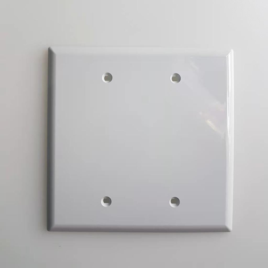 2-Gang Midway Blank wall plate, in White
