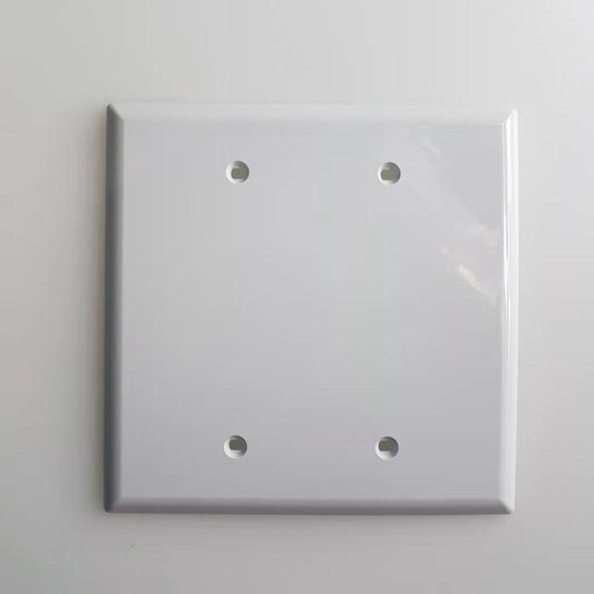 2-Gang Midway Blank wall plate, in White