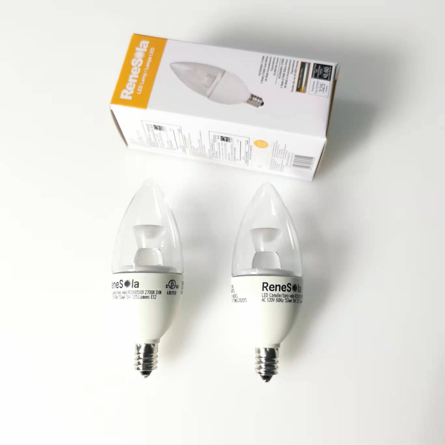 E12 5W 2700K LED Crystal Candle Light