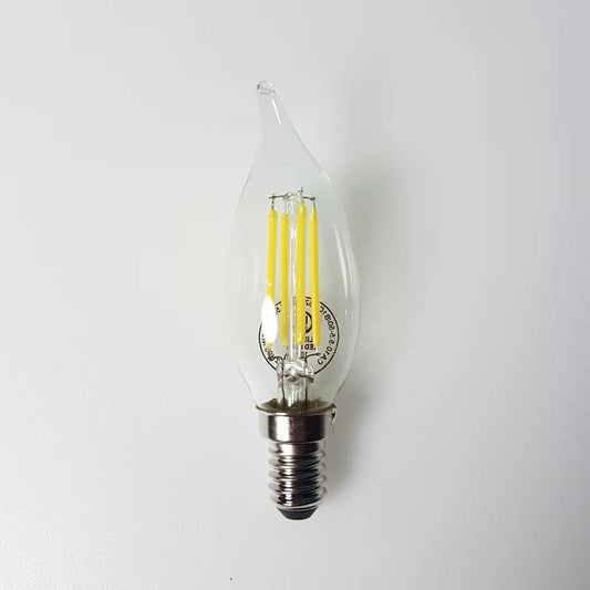 E14-CA10-5000K LED Filament Bulb 5.5W (60W Equivalent) Dimmable 500 Lumens Candelabra Daylight Candle Light Bulbs