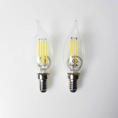 E14-CA10-5000K LED Filament Bulb 5.5W (60W Equivalent) Dimmable 500 Lumens Candelabra Daylight Candle Light Bulbs