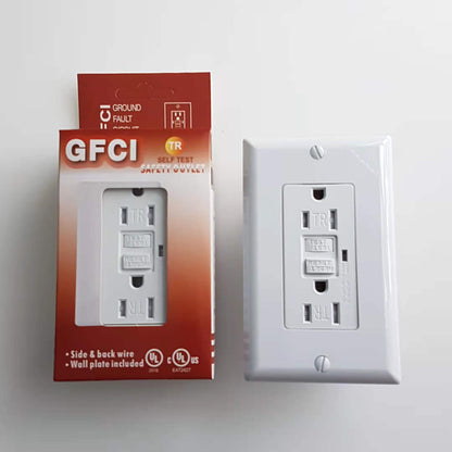 Decora 15 Amp Tamper-Resistant Slim GFCI Receptacle/Outlet With Wall Plate