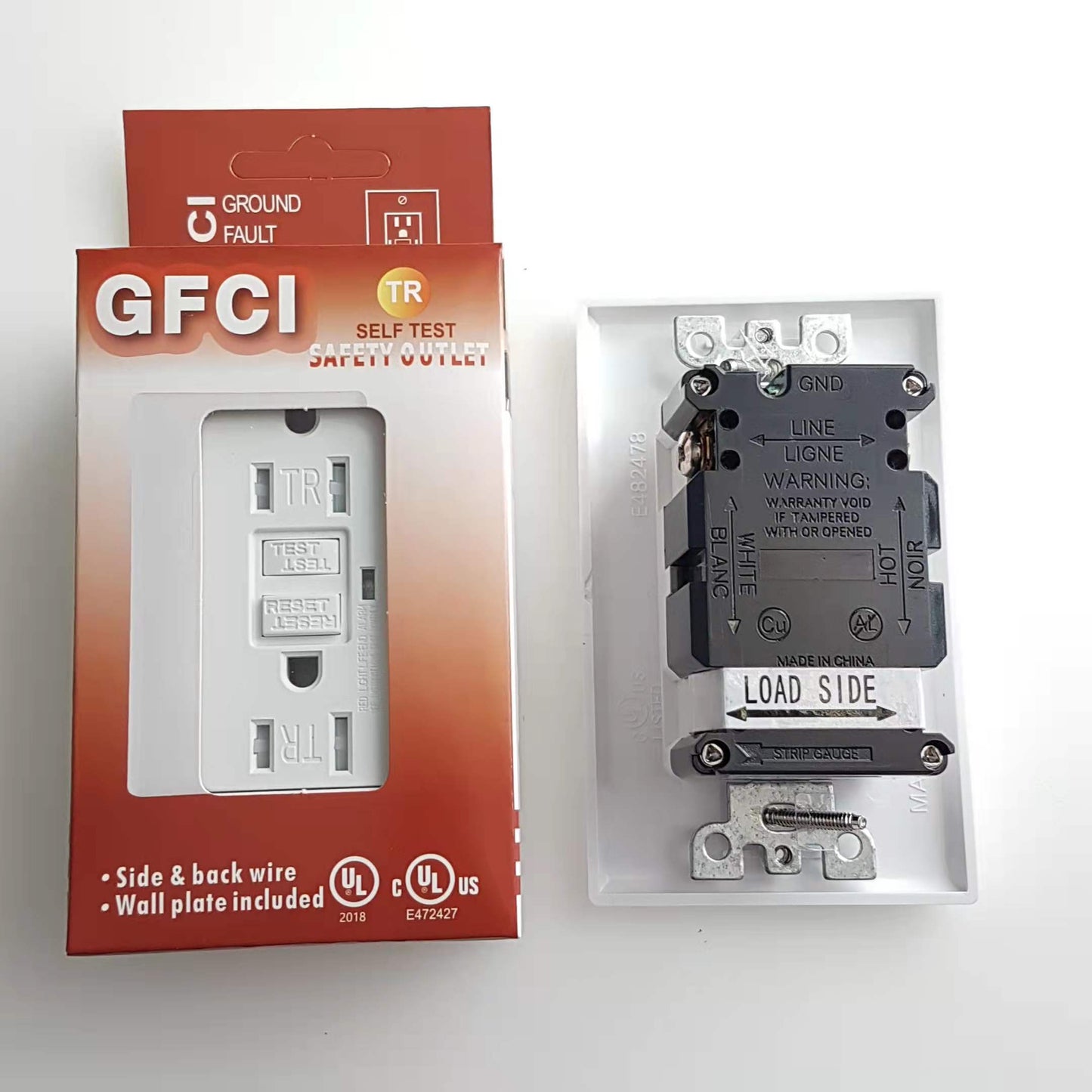 Decora 15 Amp Tamper-Resistant Slim GFCI Receptacle/Outlet With Wall Plate