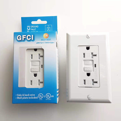 Decora 20 Amp Tamper-Resistant Slim GFCI Receptacle/Outlet With Wall Plate