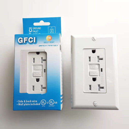 Decora 20 Amp Tamper-Resistant Slim GFCI Receptacle/Outlet With Wall Plate