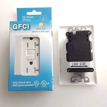 Decora 20 Amp Tamper-Resistant Slim GFCI Receptacle/Outlet With Wall Plate