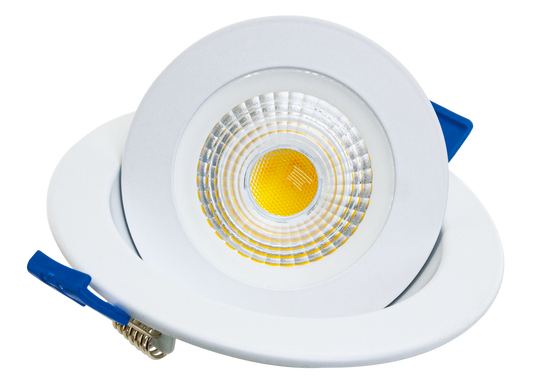4" LED Floating Gimbal, 9 watts, Pre-select 5 CCT, 740 lms, Dimmable 10-100%, 120V, Round, White
