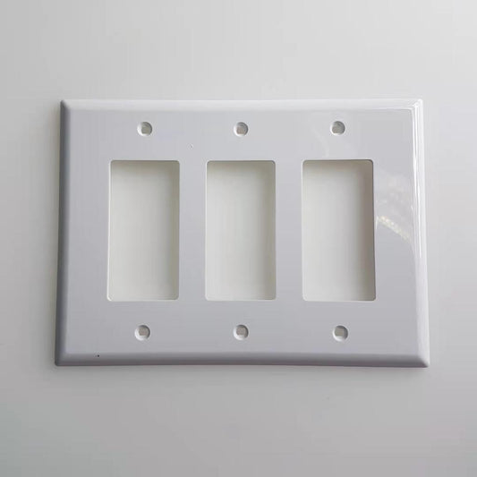 JMP3 Decora wall plate 3 Gang with Screw, White