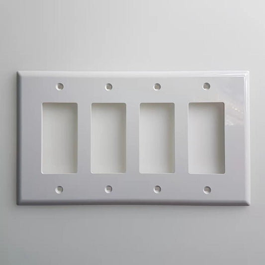 JMP4 Decora wall plate 4 Gang with Screw, White