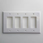 JMP4 Decora wall plate 4 Gang with Screw, White