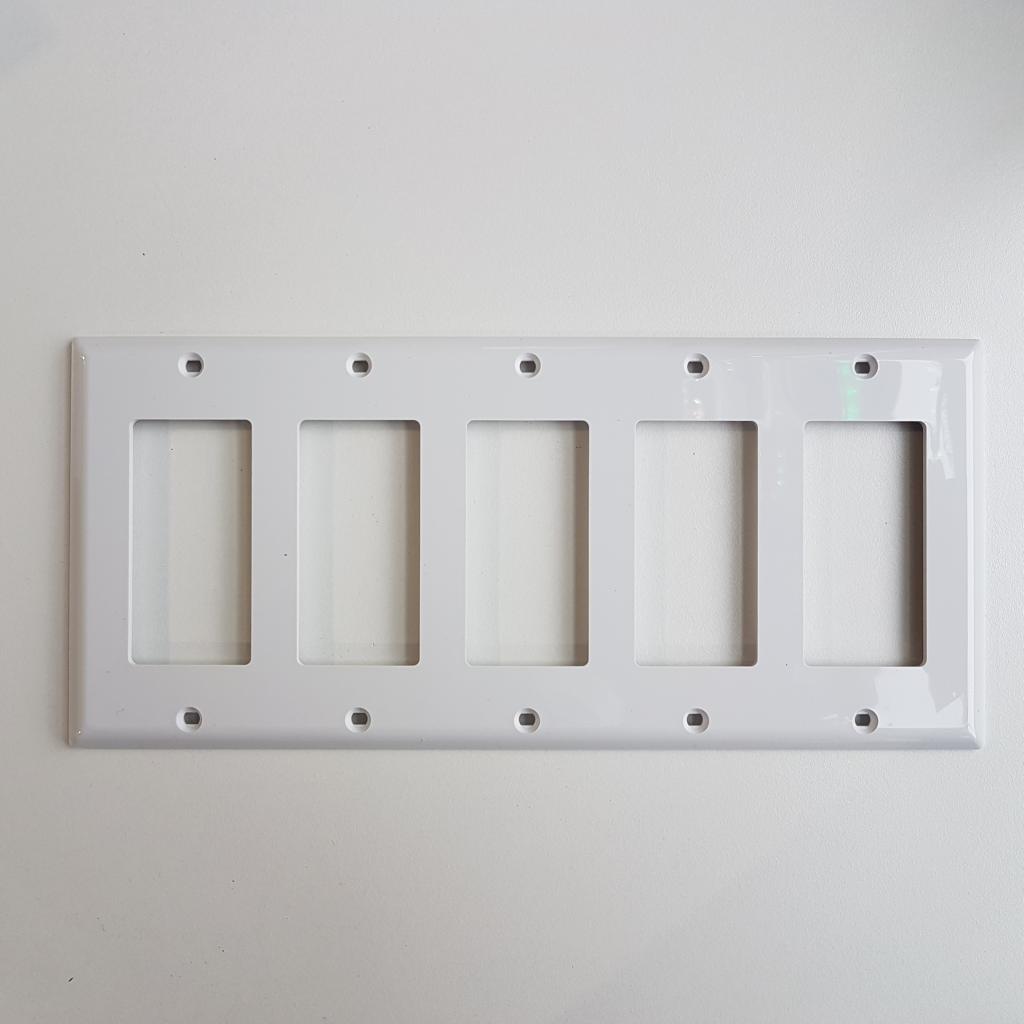 JMP5  Decora wall plate 5 Gang with Screw, White