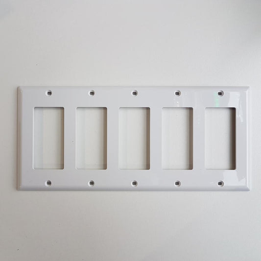 JMP5  Decora wall plate 5 Gang with Screw, White