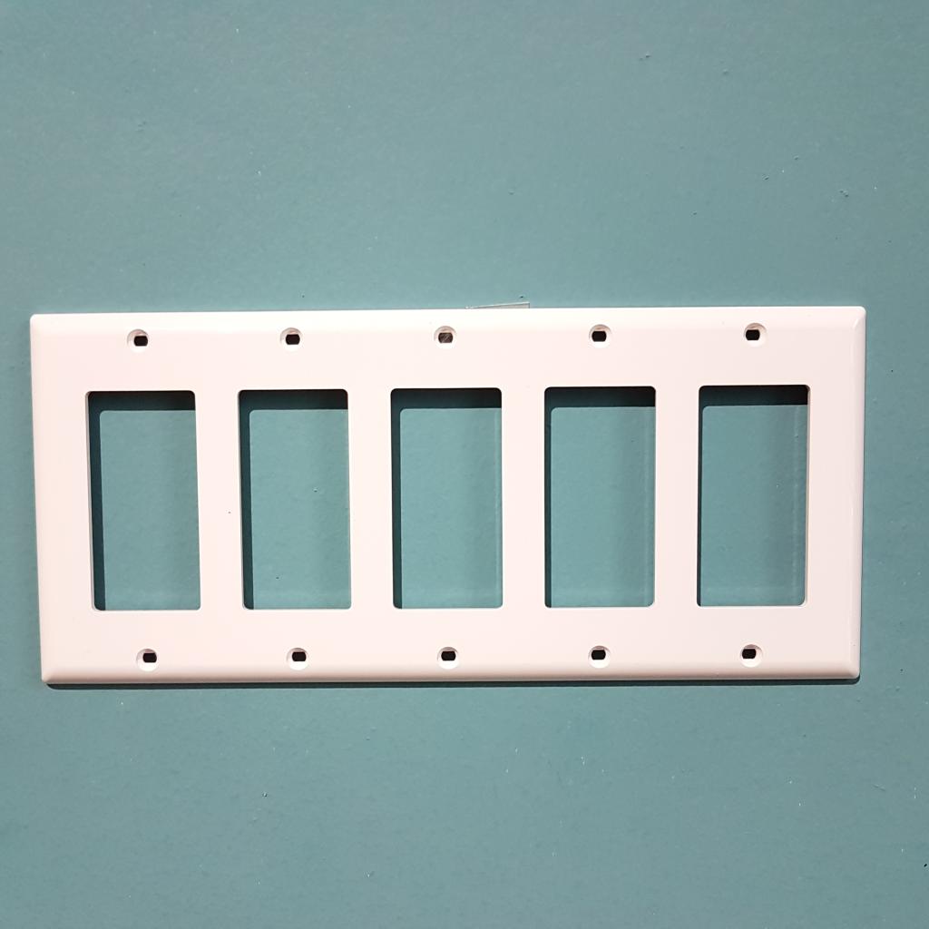 JMP5  Decora wall plate 5 Gang with Screw, White