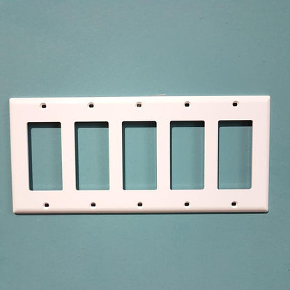 JMP5  Decora wall plate 5 Gang with Screw, White