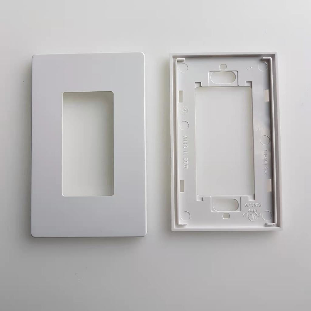 KMP1 Decora 1-Gang Wallplate, Screwless, Poly Carbonate, Snap-On Mount - White