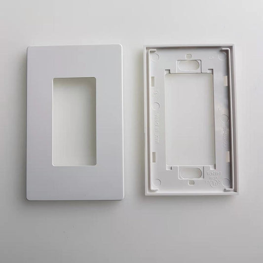 KMP1 Decora 1-Gang Wallplate, Screwless, Poly Carbonate, Snap-On Mount - White