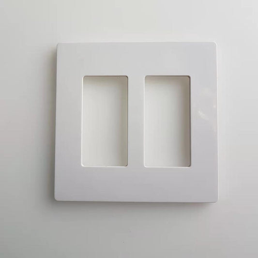 KMP2 Decora 2-Gang Wallplate, Screwless, Poly Carbonate, Snap-On Mount - White